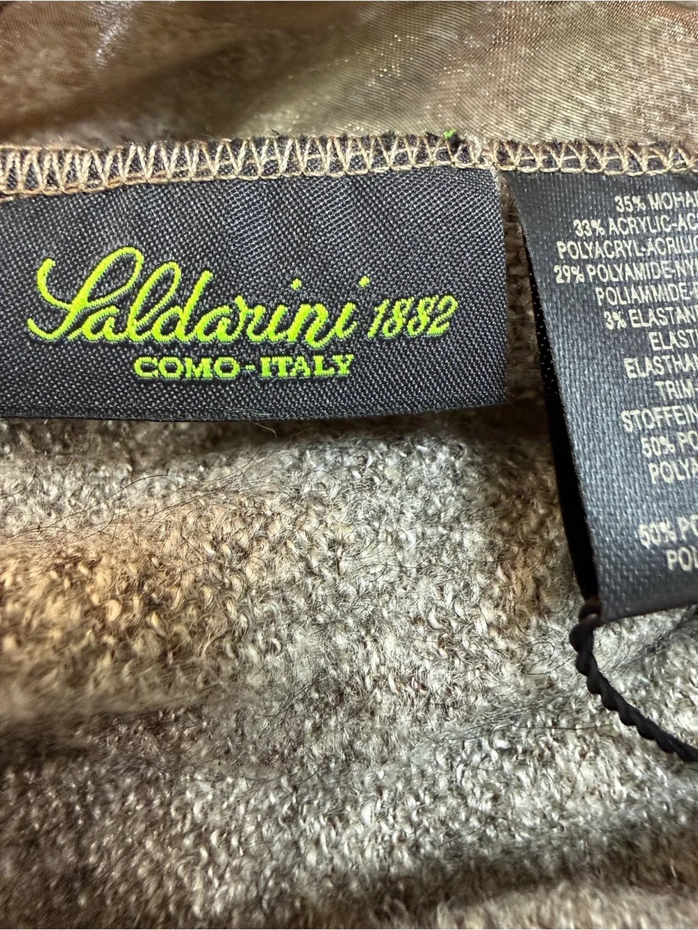 Saldarini 1882 Como Italy Mohair Blend Ruffle Organza Trim Scarf Shawl Wrap NWT